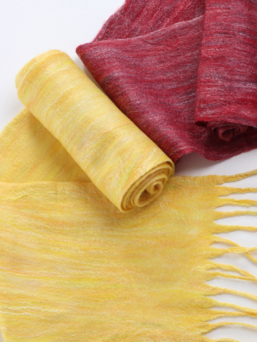 Nuno felting a Silk Merino scarf