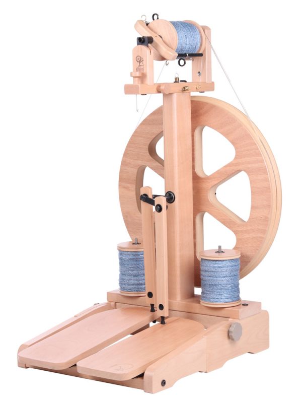 Ashford Spinning Wheel Kiwi 3 with folding treadles, Natural finish